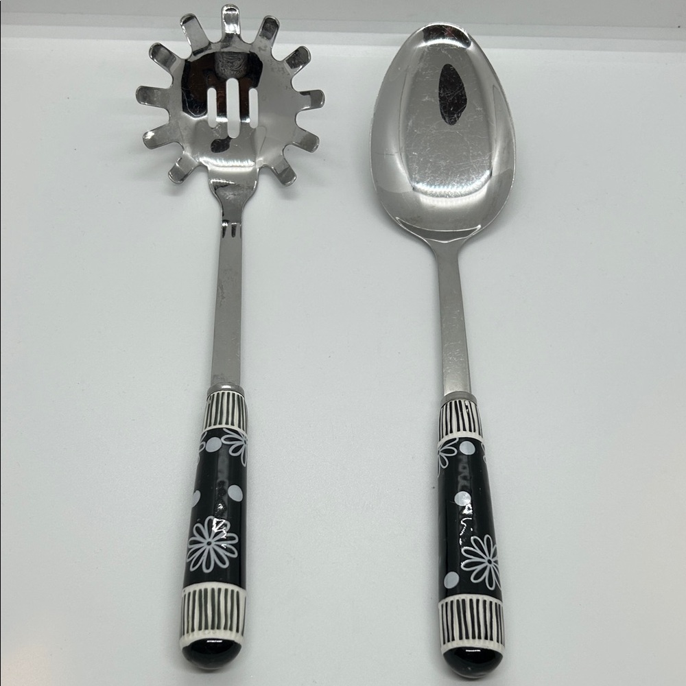 Temptations by Tara Old World 2 Piece Ceramic Stainless Steel Utensil Set